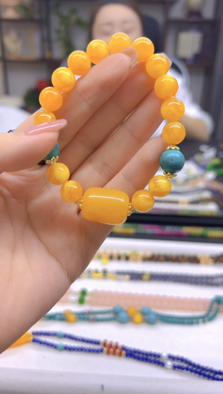 未镶嵌蜜蜡手链DIY款S253