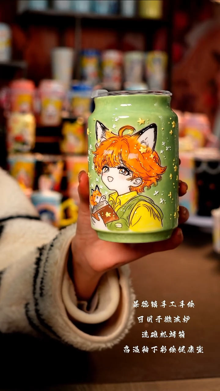 景德镇陶瓷手工手绘杯杯