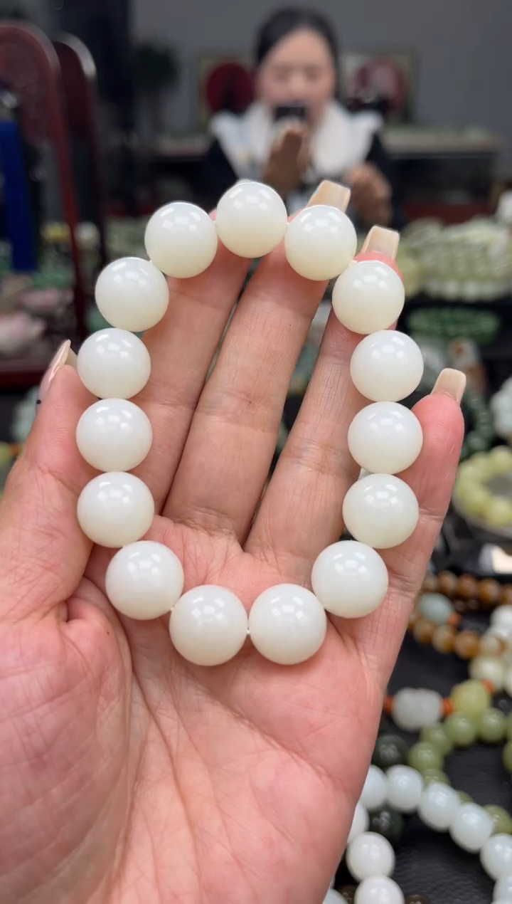 【闪购商品】和田玉手串未镶嵌新疆且末金山白玉卡15