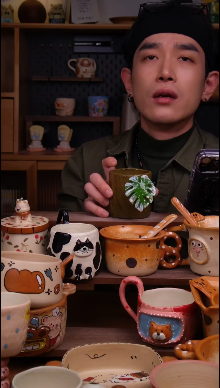 杯子陶景德镇可爱设计师款陶瓷