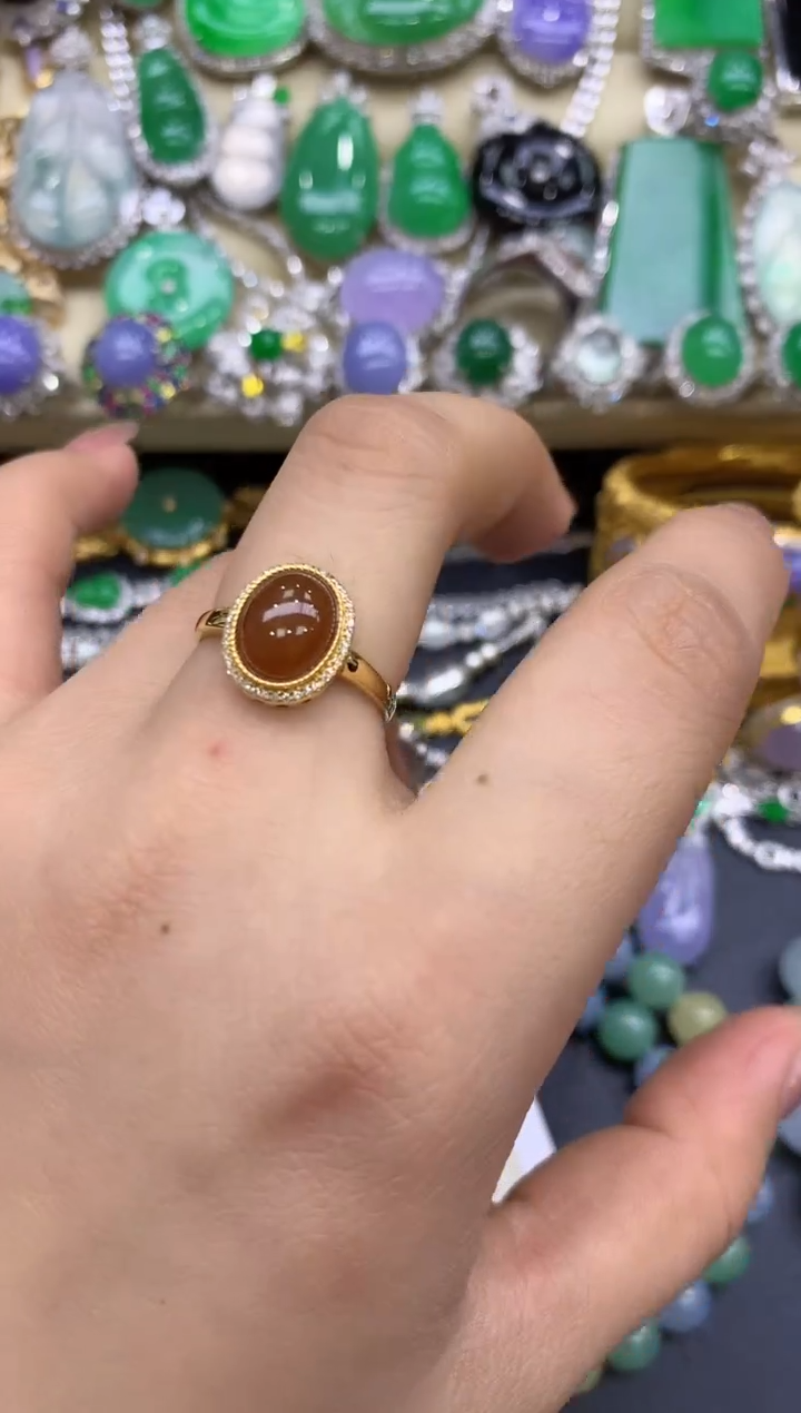 18K金镶嵌戒指翡翠255-中国好珍宝