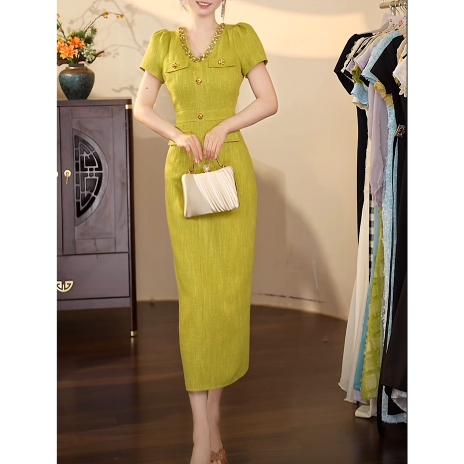 3店-温迪定制-1427（一湾春水）LL0203连衣裙