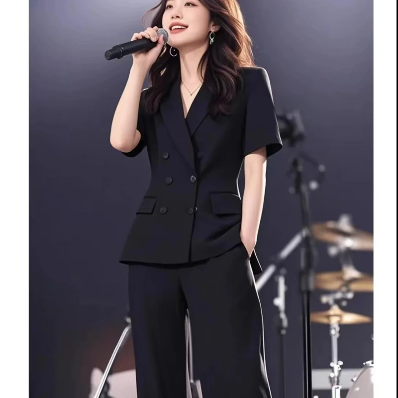 2025超火夏装一整套轻奢高级感大方得体干练气质西装上衣裤子套装