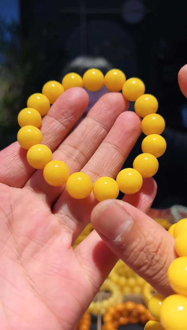 未镶嵌蜜蜡手串12+单圈