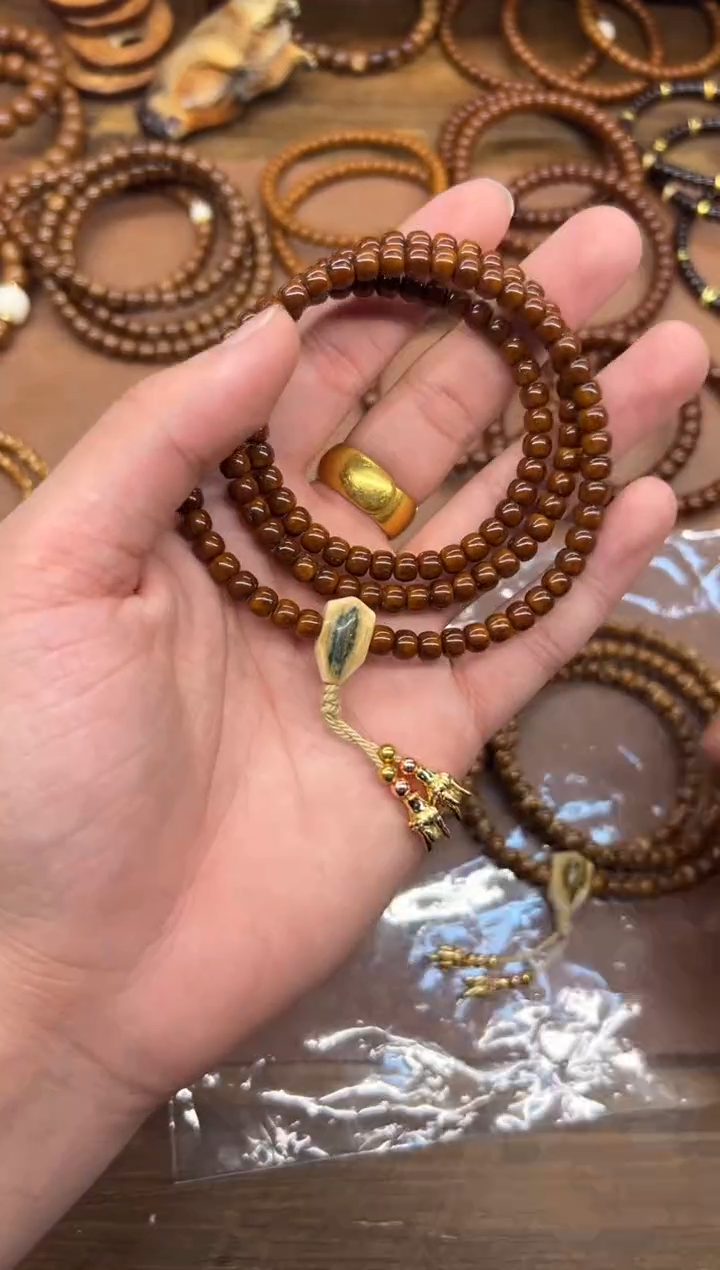 手串紫金鼠满**河咖皮纯色6*5鼠尖实心脖挂 蓝眼睛三通