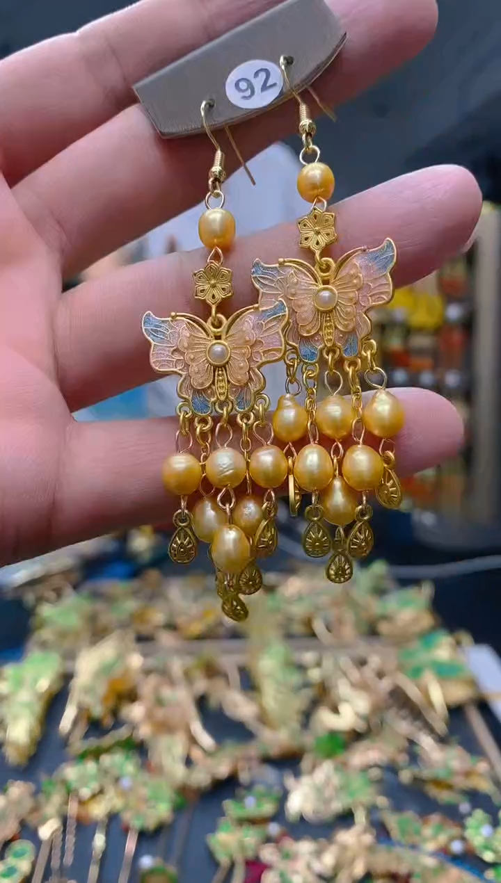 【闪购商品】淡水珍珠耳饰合金78珍珠饰品