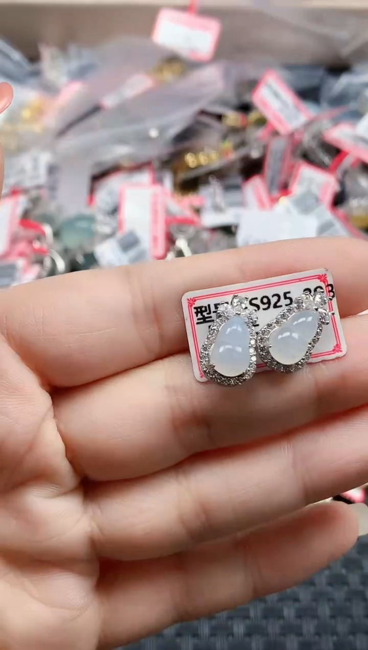 银S925镶嵌戒指翡翠天然A货缅甸翡翠