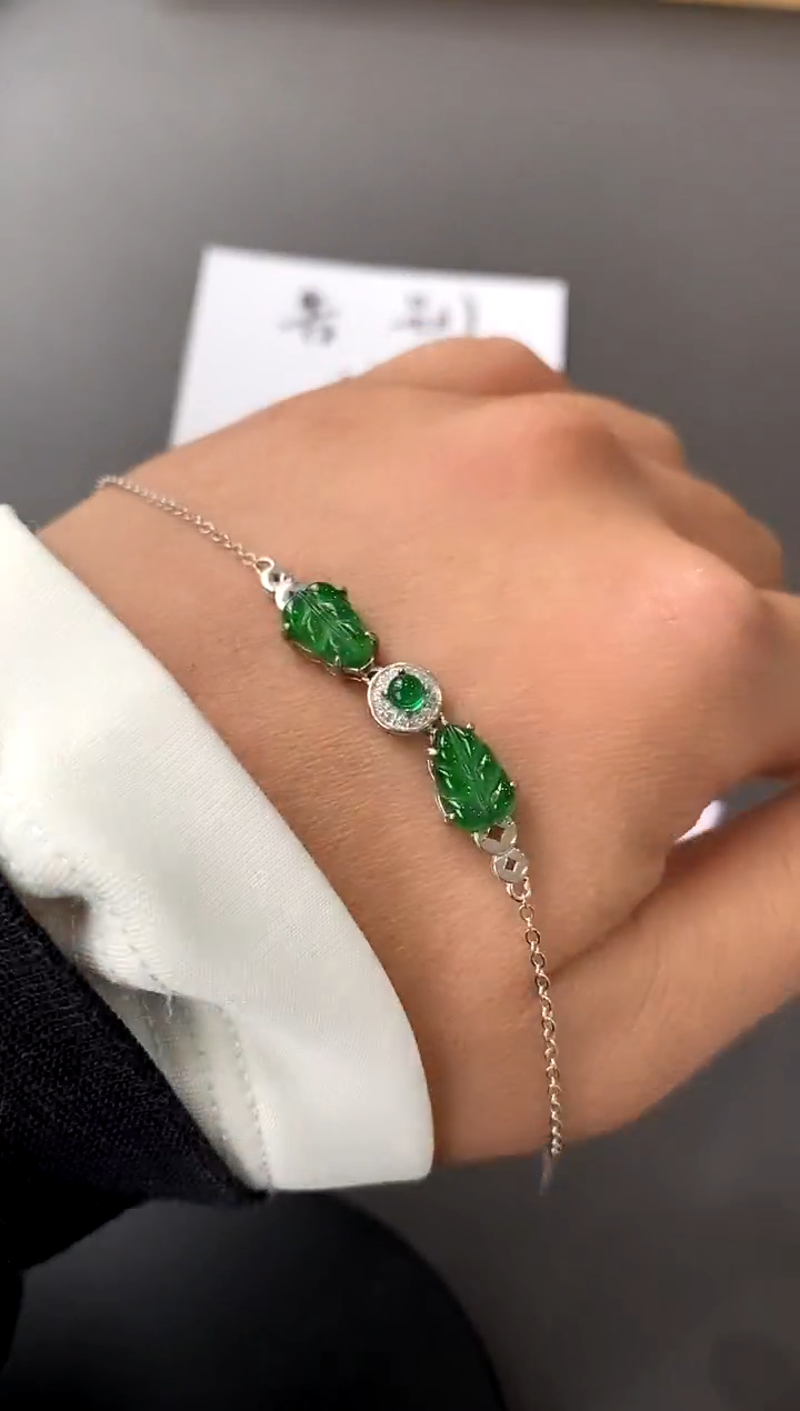 【闪购商品】翡翠手链银S925镶嵌买断价