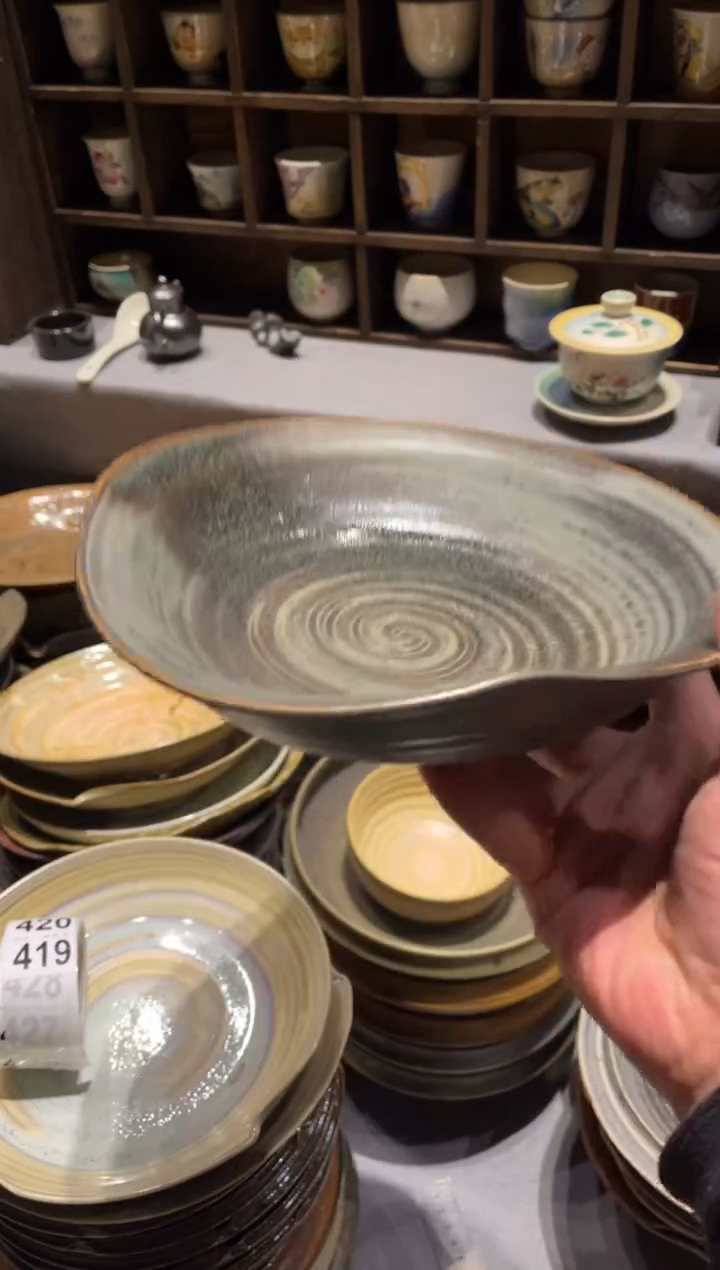 【闪购商品】瓷片419   水泥灰粗陶异形菜盘1个