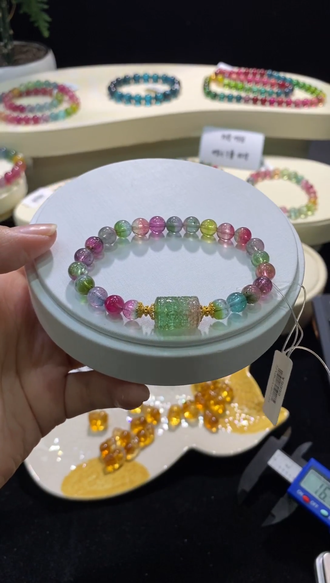 【闪购商品】碧玺手链未镶嵌【梦源珠宝】天然西瓜碧玺设计款手链