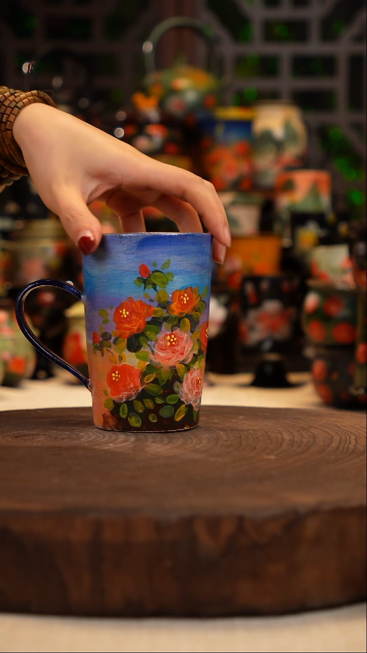  油画  釉下彩 杯子