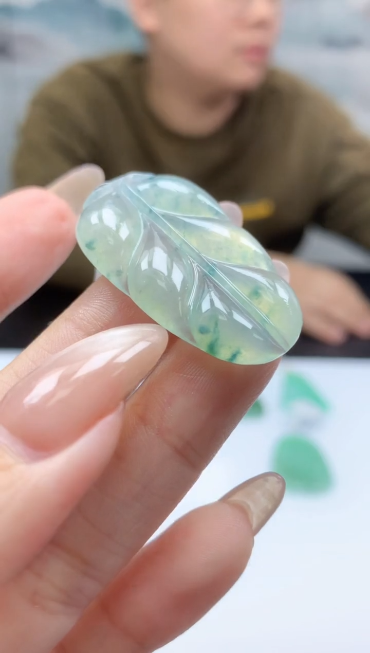 【闪购商品】定制翡翠未镶嵌888ee-毛货叶子64