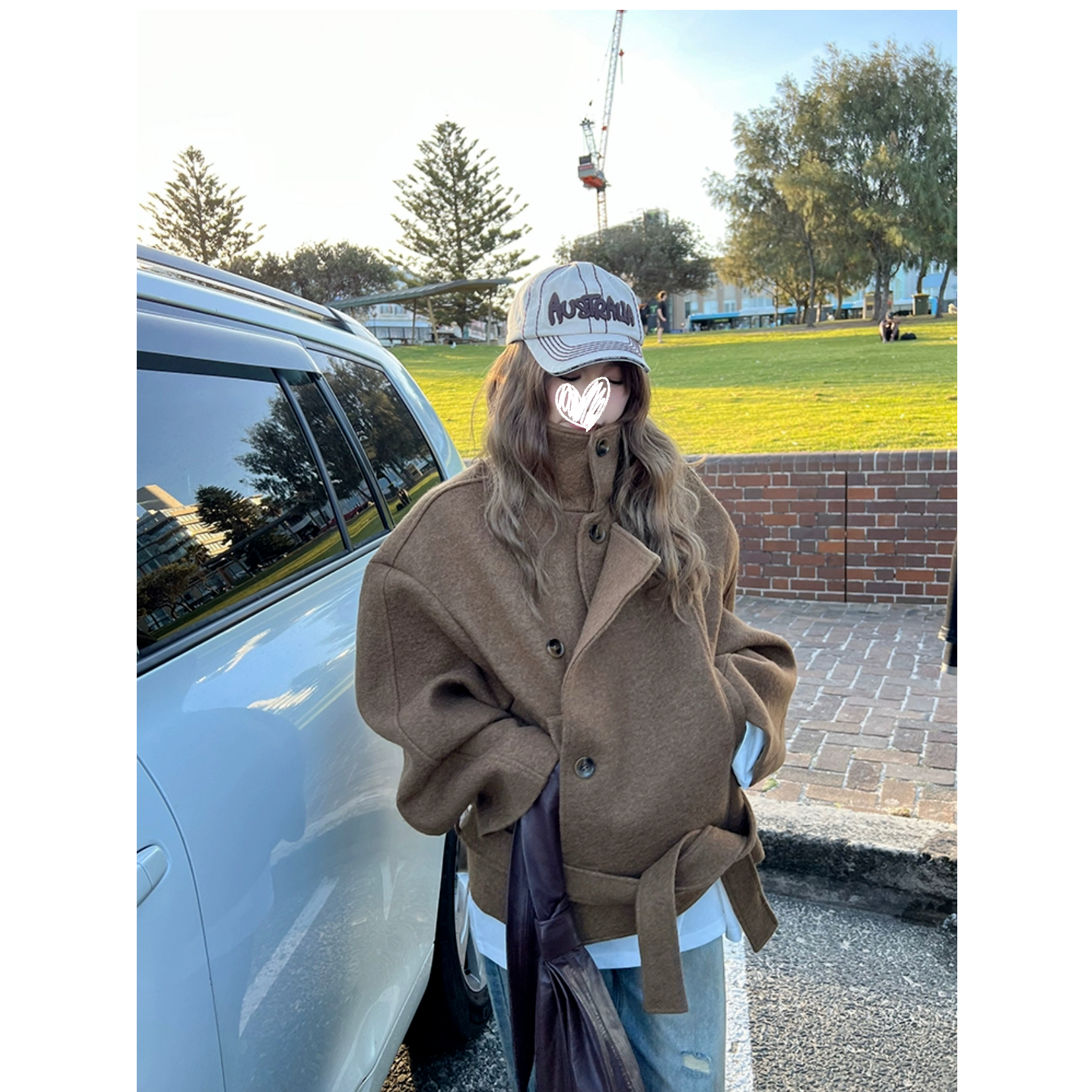 【金敏喜2.0】咖色毛呢外套女秋冬大衣