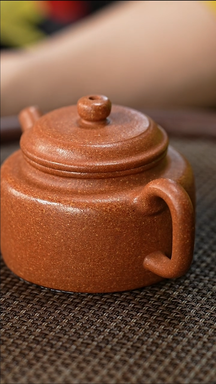茶壶紫砂小德中-30目黄降破-全手工无添加-120cc（完美品）