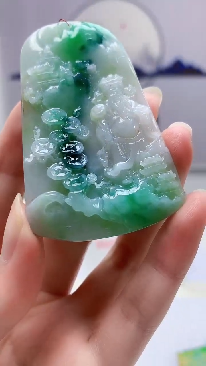 【闪购商品】定制翡翠未镶嵌4688zm-毛货挂件财神196