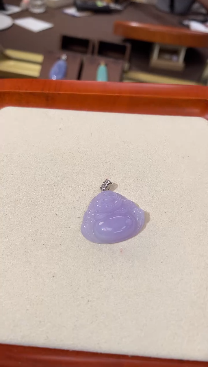 【闪购商品】翡翠颈饰18K金镶嵌天然缅甸a货翡翠