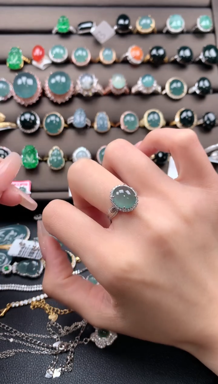 【闪购商品】翡翠戒指银S925镶嵌3213213