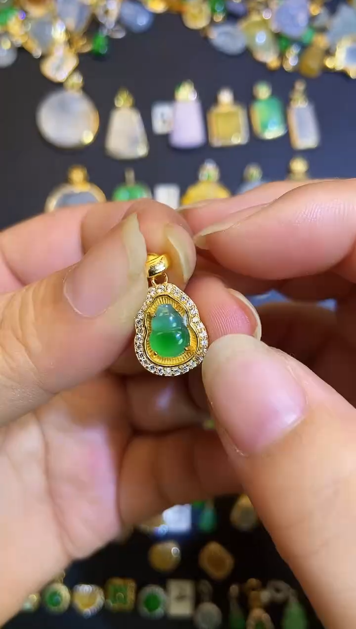 吊坠(不含链)银S925镶嵌翡翠1