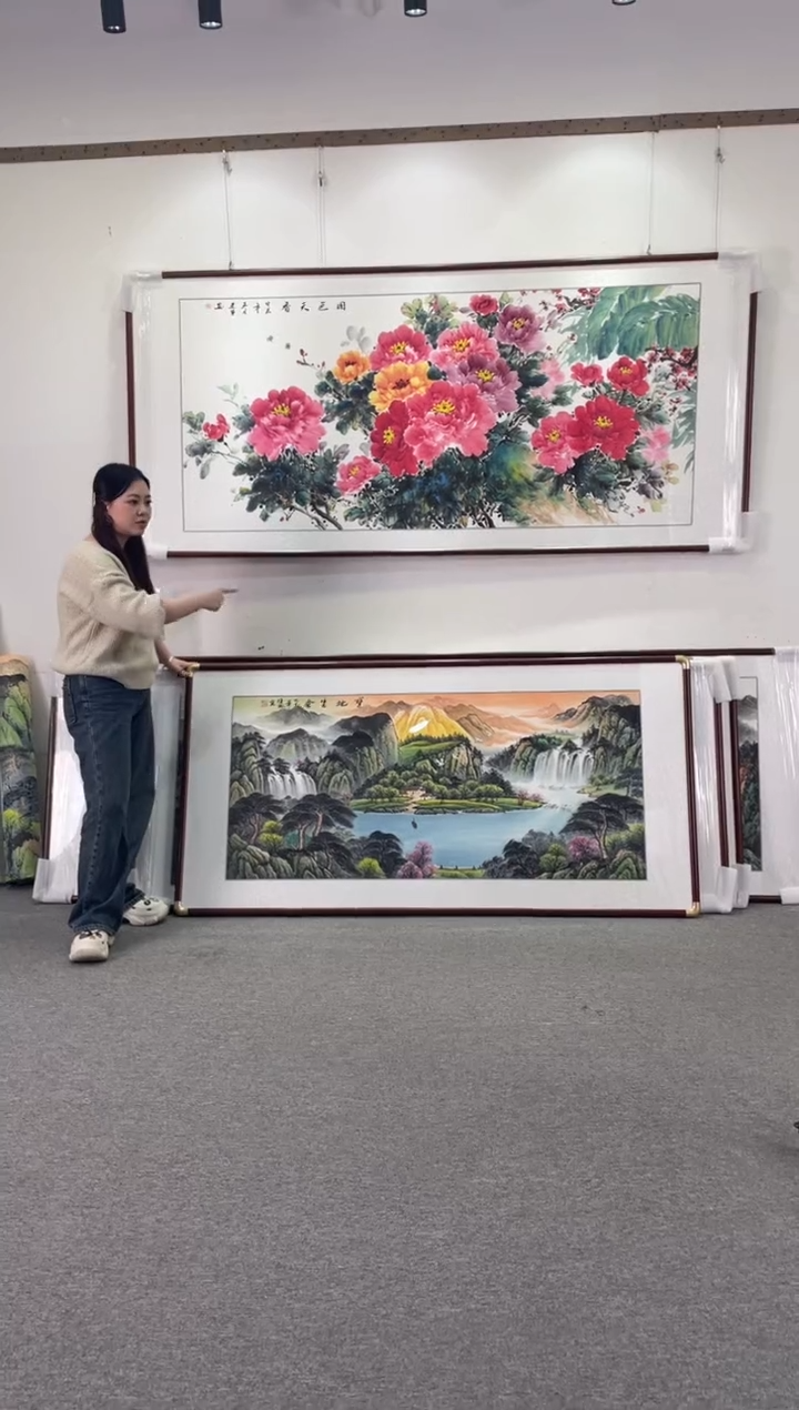 国画宝地生金180*90手绘国画