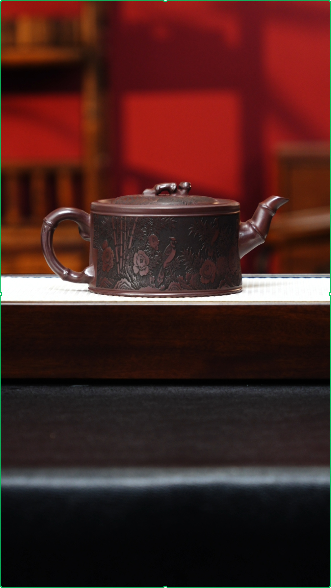 宜兴紫砂 竹段 石红 李恒阳 h522