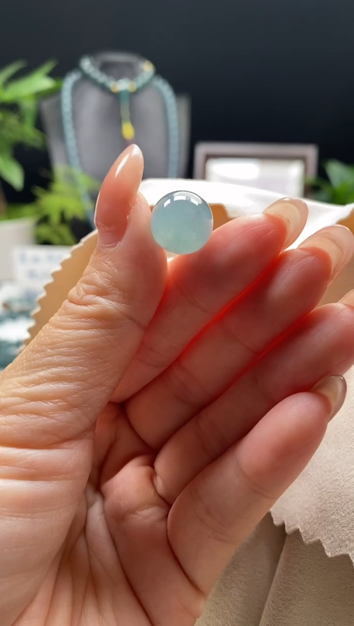 未镶嵌手链翡翠散珠卡12mm左右圆珠