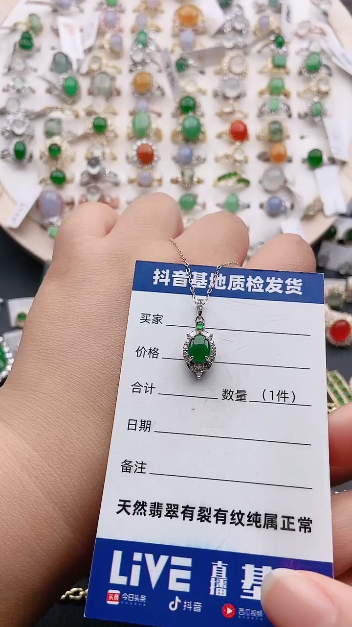 【闪购商品】翡翠颈饰银S925镶嵌1111