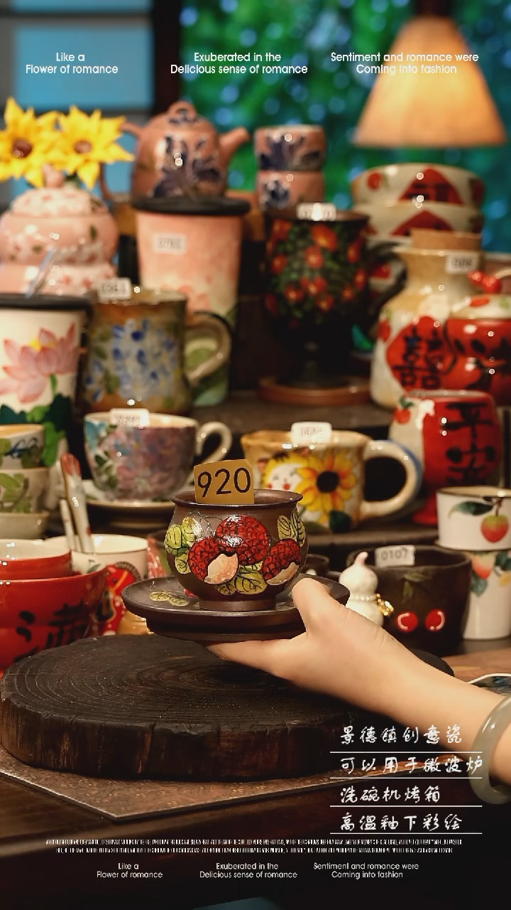 陶瓷景德镇高温釉下彩手工手绘款式