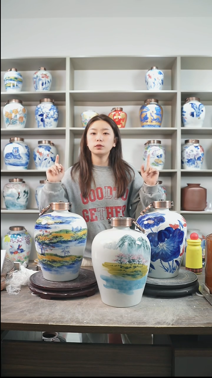 泥塑十斤手绘世外桃源  