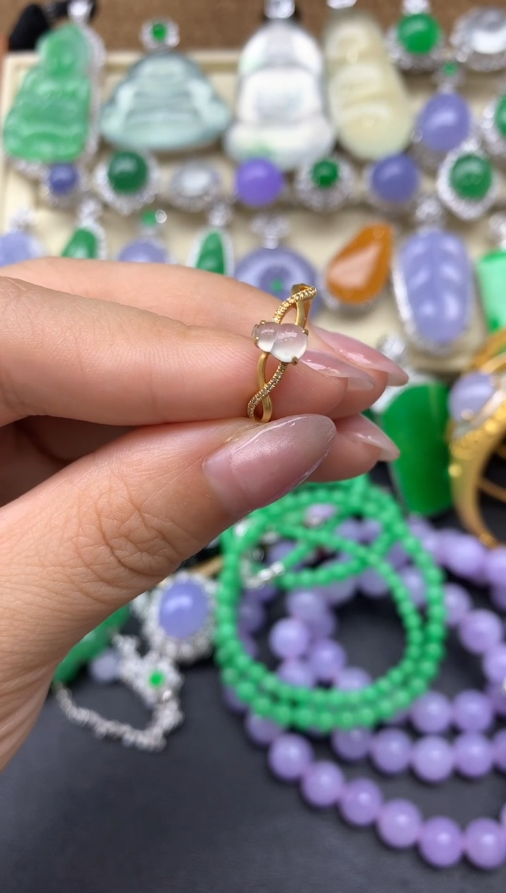 【闪购商品】翡翠戒指18K金镶嵌56-中国好珍宝