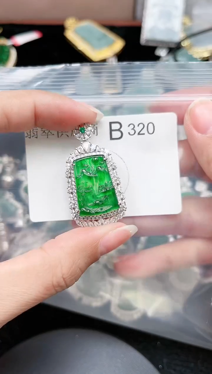 【闪购商品】翡翠颈饰未镶嵌320赠皮绳