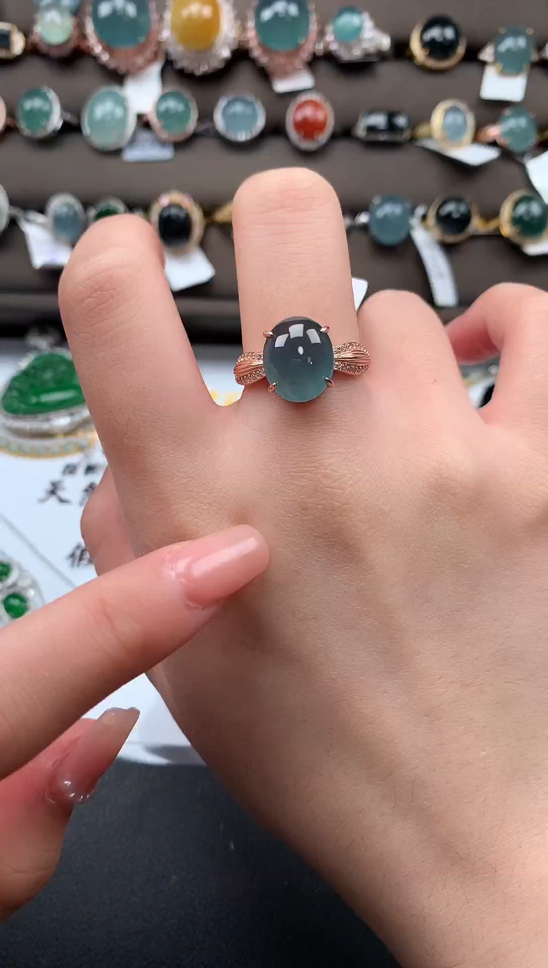 【闪购商品】翡翠戒指银S925镶嵌512412