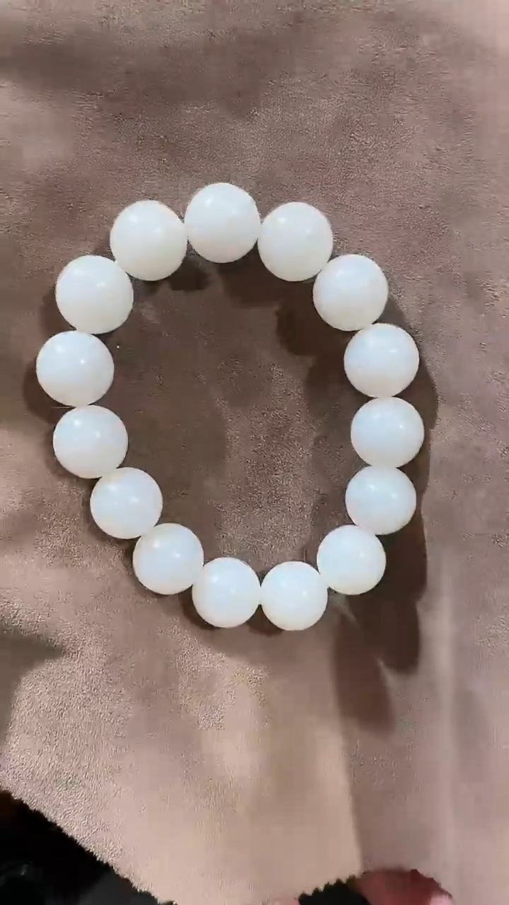 【闪购商品】和田玉手串未镶嵌1367 14mm白玉手串