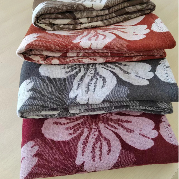 内蒙古羊毛提花毯斜纹露营毯休闲居家毯户外旅行毯空调毯沙发盖毯