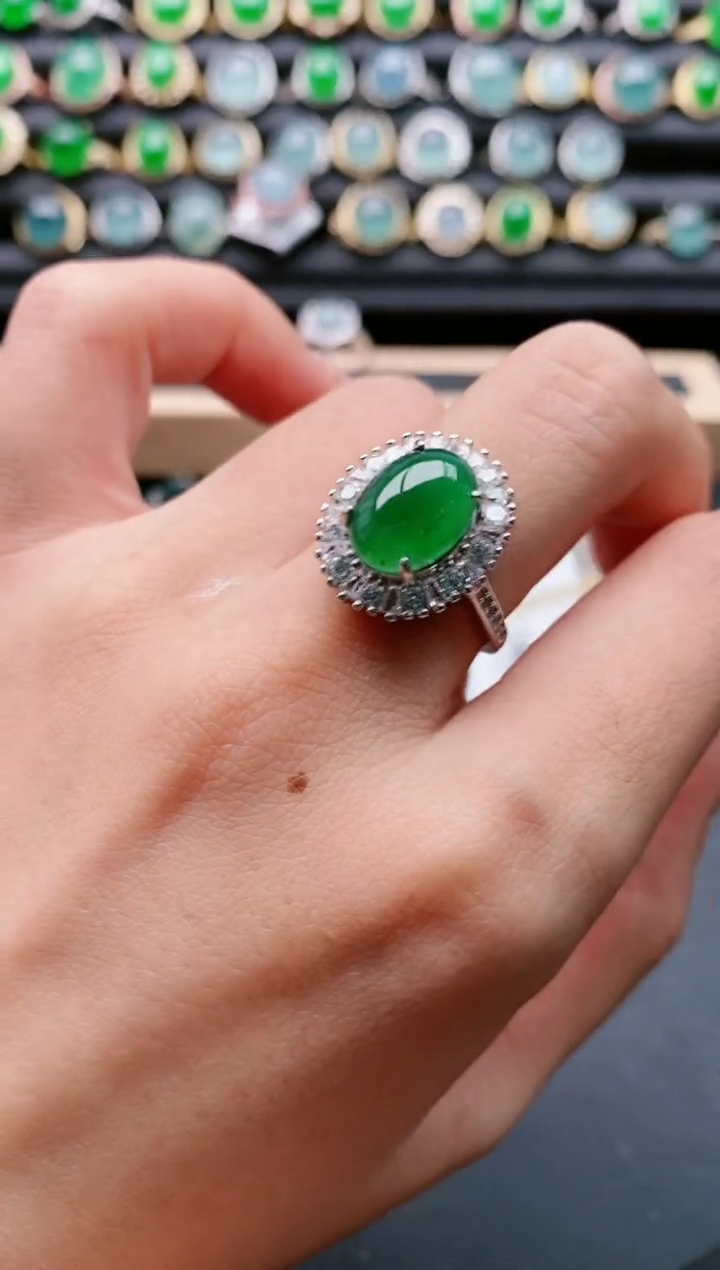 【闪购商品】翡翠戒指银S925镶嵌1111111