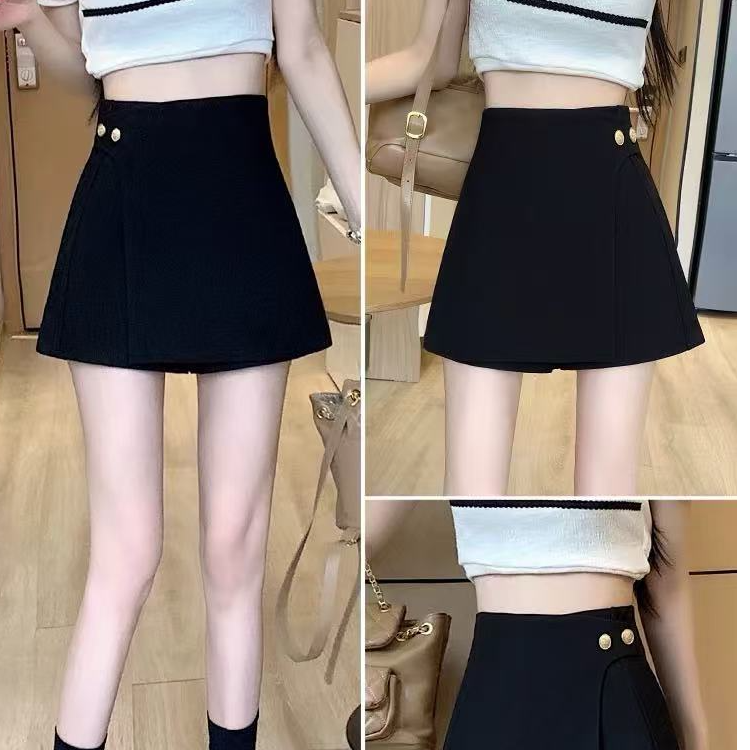 黑色不规则半身裙春秋夏季女短裙高腰a字裙包臀裙2025年新款短裙