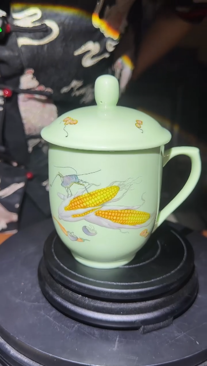 杯子瓷绿稀土金玉满堂办公杯