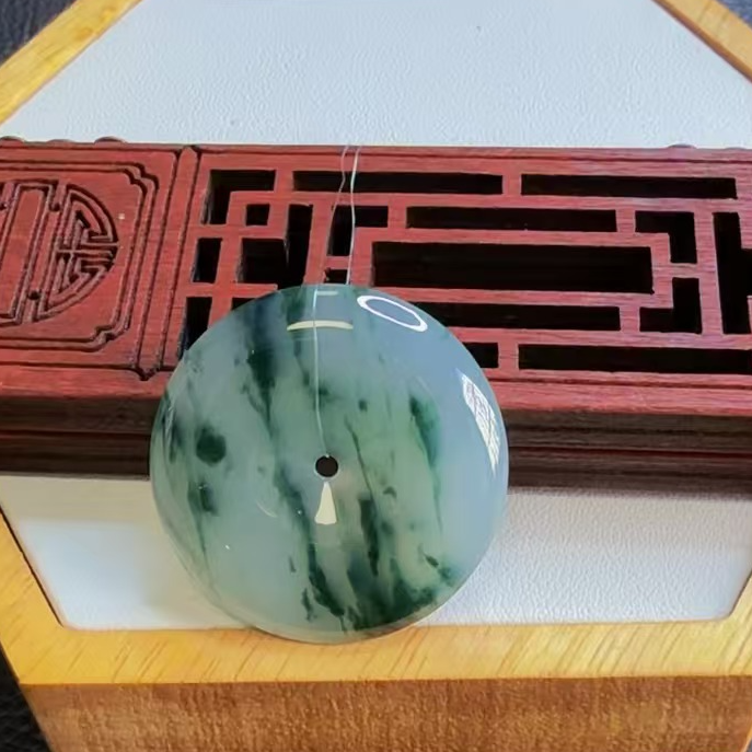 冰种蓝花翠翡翠平安扣42