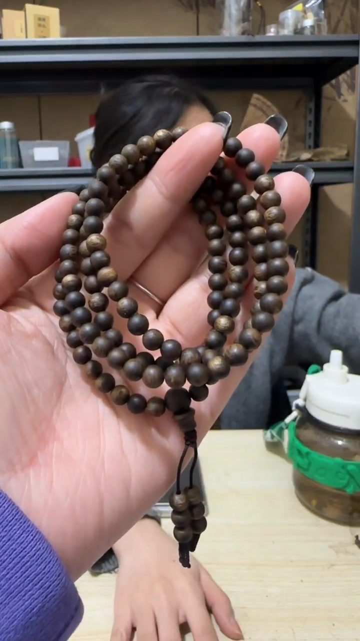 【闪购商品】沉香手串18号张勺子沉水浮圆珠多圈卡5