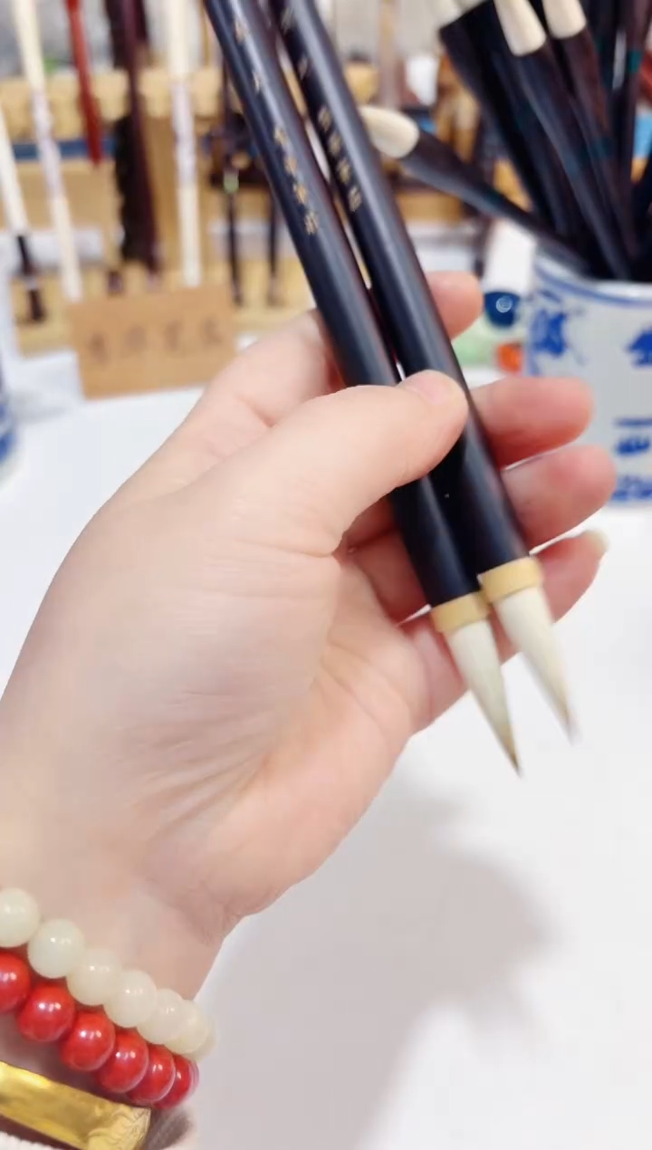 青玄大 绿锋中楷兼毫毛笔2支 出锋3.2 口径0.8