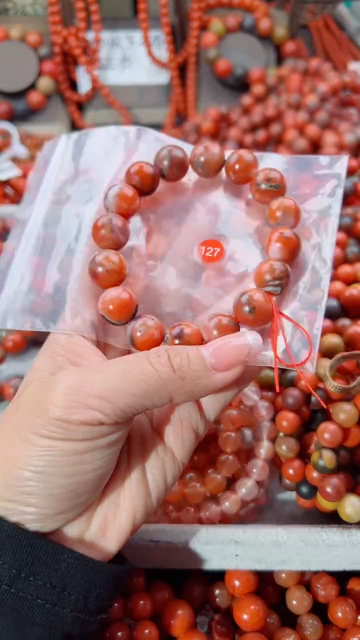 南红玛瑙未镶嵌手串13+