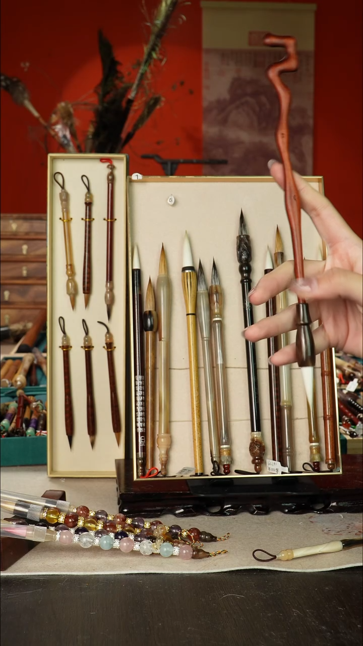 88号闪孤品高货毛笔链接 清水试笔 蘸墨不退