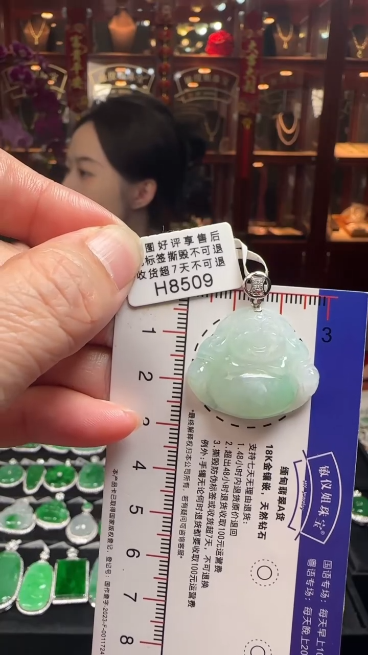 【闪购商品】翡翠颈饰18K金镶嵌H8509佛公