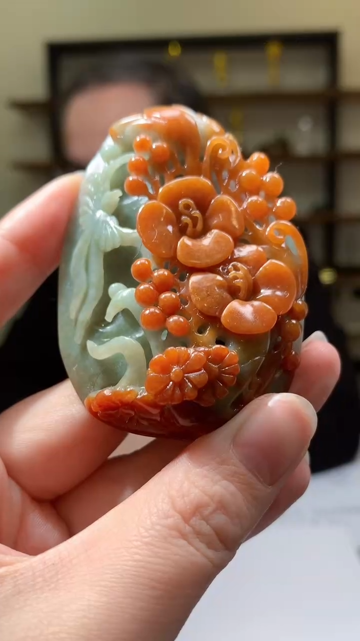 【闪购商品】定制翡翠未镶嵌8046yx-毛货挂件124