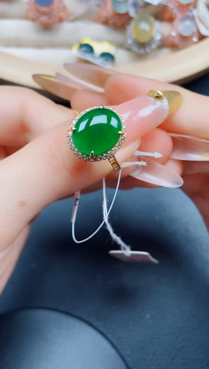 【闪购商品】翡翠戒指银S925镶嵌翡翠