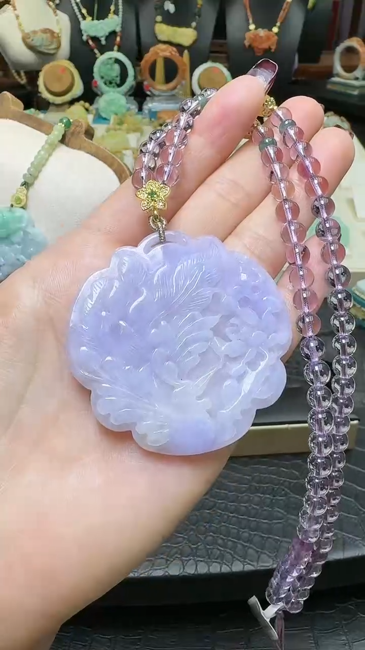 【闪购商品】翡翠颈饰未镶嵌翡翠花牌毛衣链