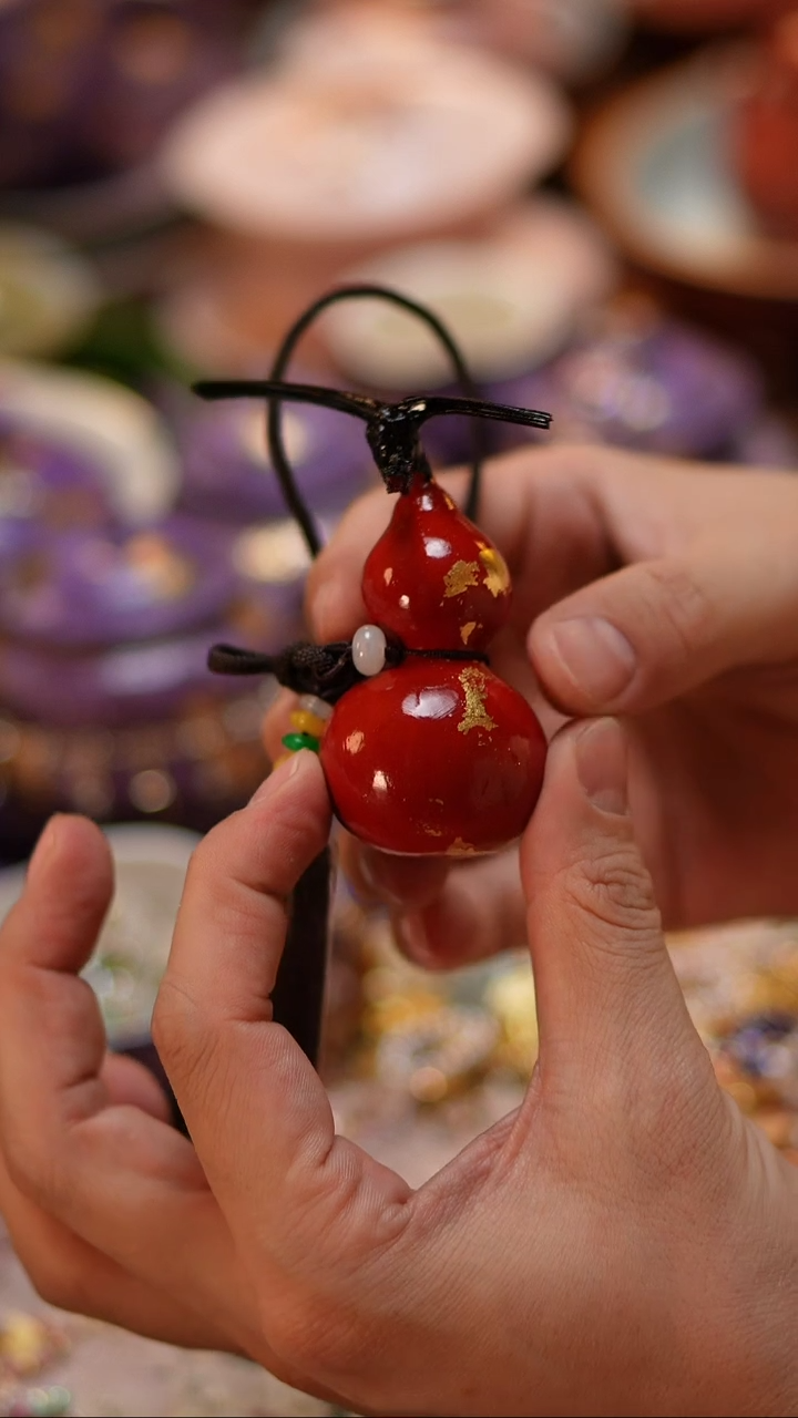 【闪购商品】摆件红色大漆葫芦挂件