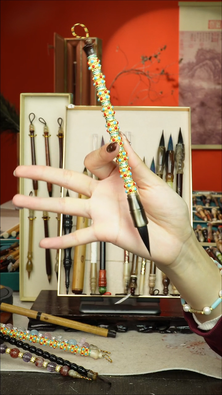 292号闪孤品高货毛笔链接 清水试笔 蘸墨不退