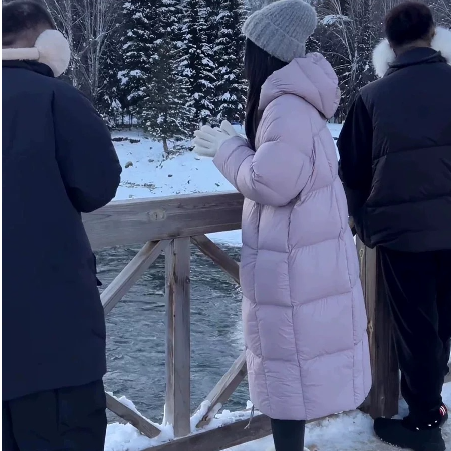 2025冬季新款 羽绒服女连帽长款气质显瘦加厚保暖外套