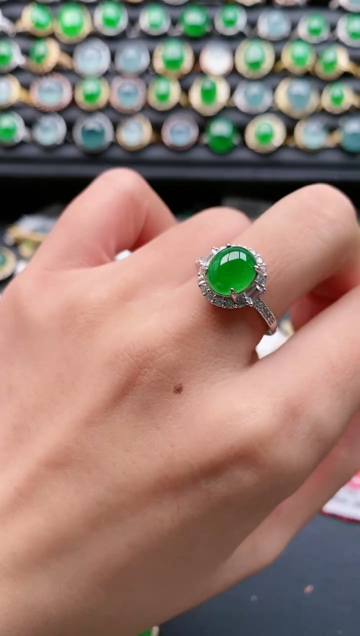 【闪购商品】翡翠戒指银S925镶嵌111111