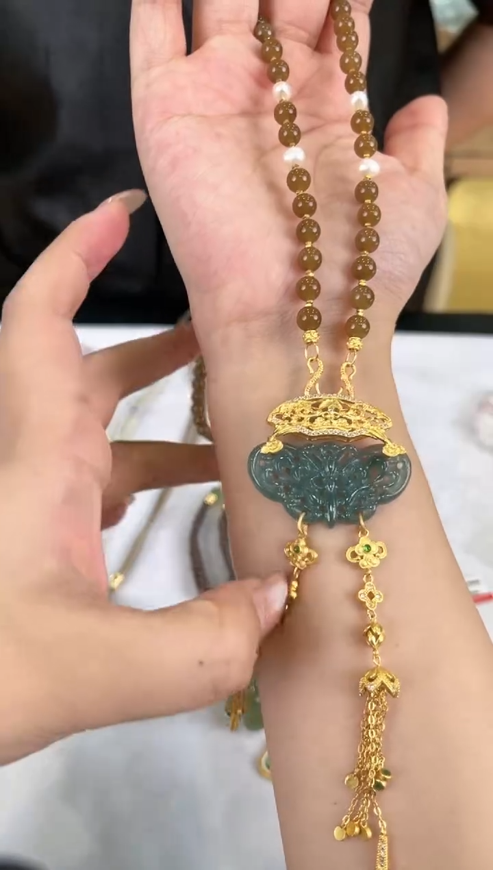 和田玉银S925镶嵌颈饰1211022853多样性发其一